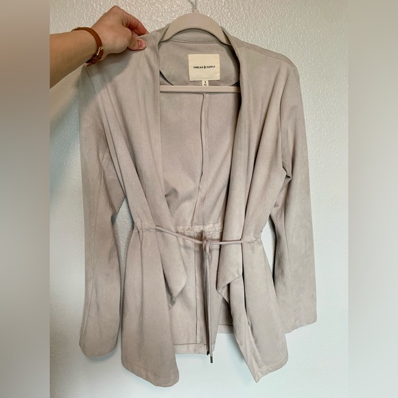 Women’s Tan Suede Wrap Jacket from Thread Supply | Small - Picture 1 of 3